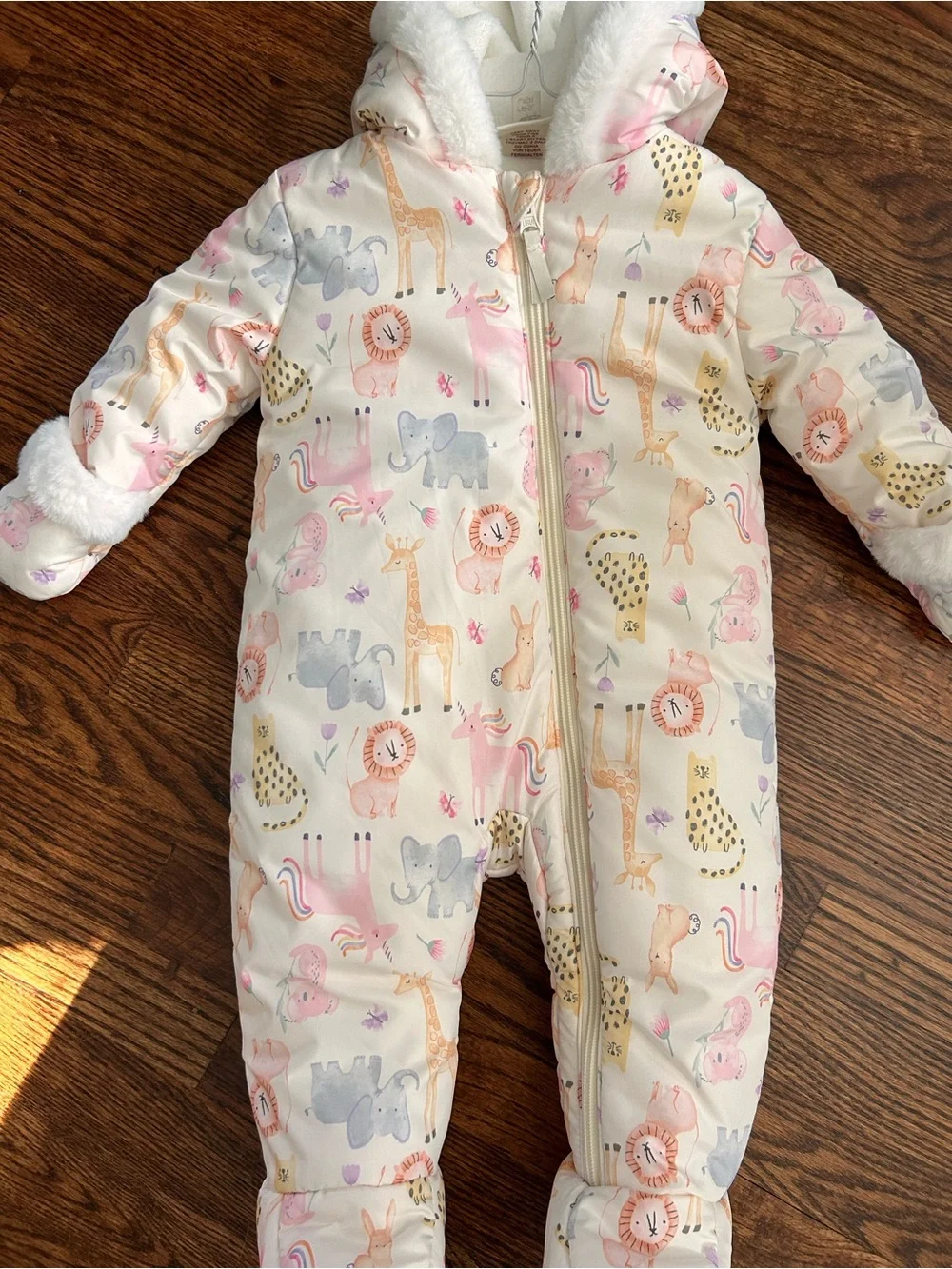 First Wish Baby Hooded Animal Print Snowsuit 9-12 Months